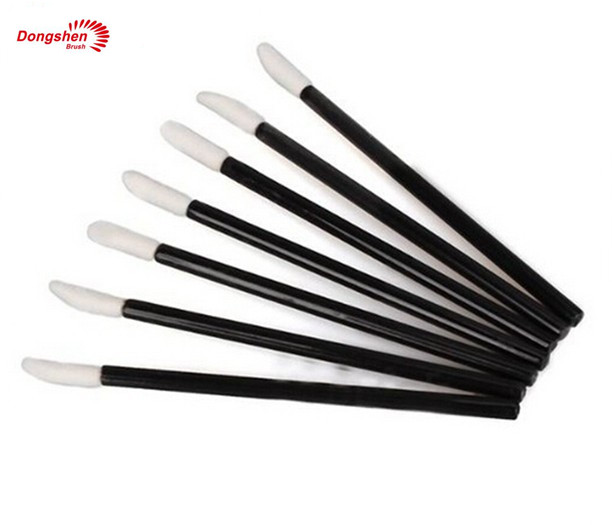 Free Sample Black Handle White Hair Disposable Lip Brush